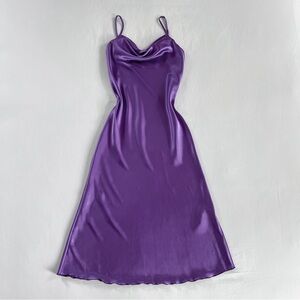Bebe Satin Cowl Neck Midi Dress | Orchid (Purple) | Size XS | NWOT